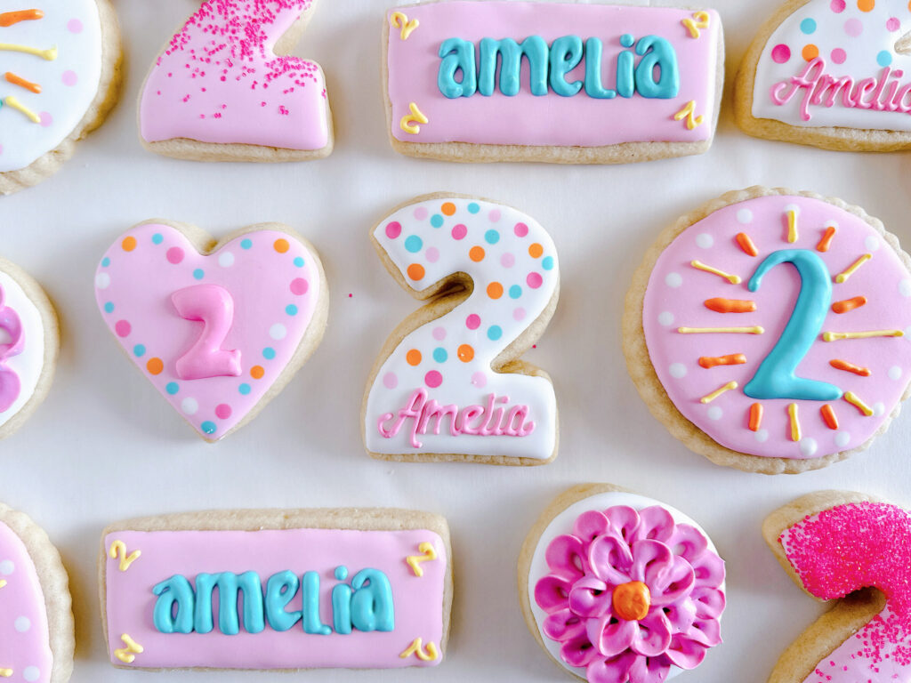 Photo of decorated birthday cookies